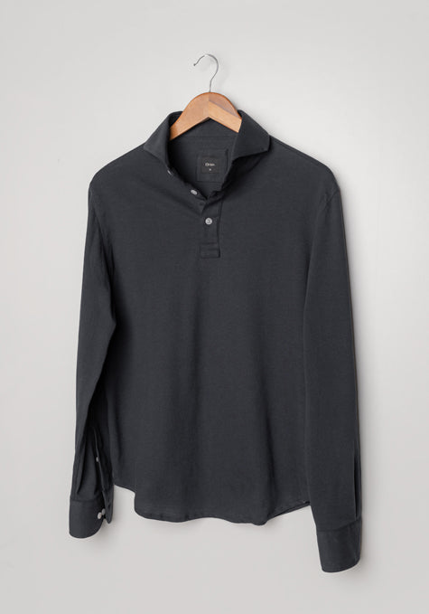 Grey Feather Soft Piqué Full Sleeve Polo Shirt