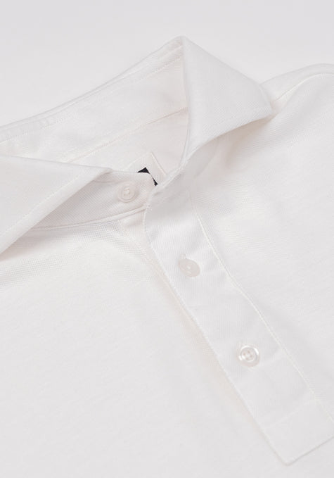 White Feather Soft Piqué Full Sleeve Polo Shirt