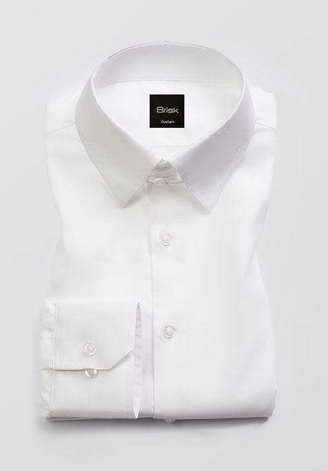 Egyptian White Tab Collar Shirt 22 / Slim