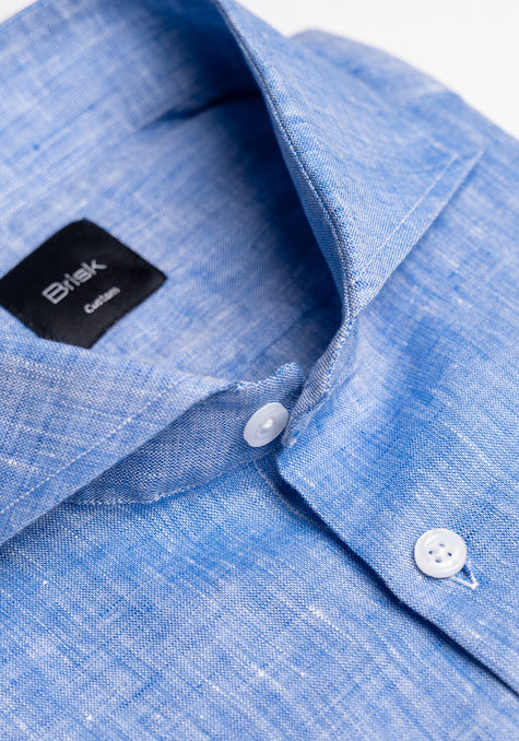 Italian Blue Linen Shirt