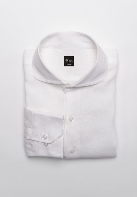 White Crisp Italian Linen Shirt