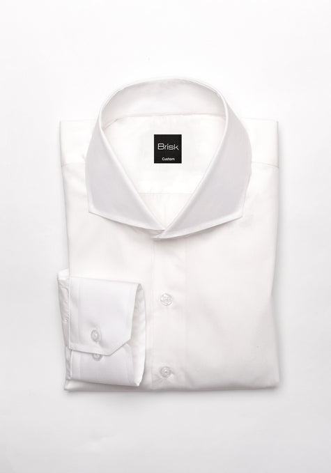 mens white dress shirts cutaway collar Extreme Cutaway Collar White Textured Shirt 41 / US 16