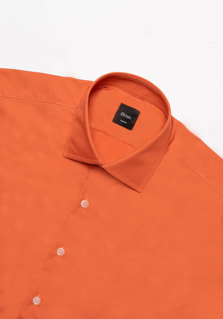 60's Super Fine Tangerine Poplin-Wrinkle Resistant Shirt--2