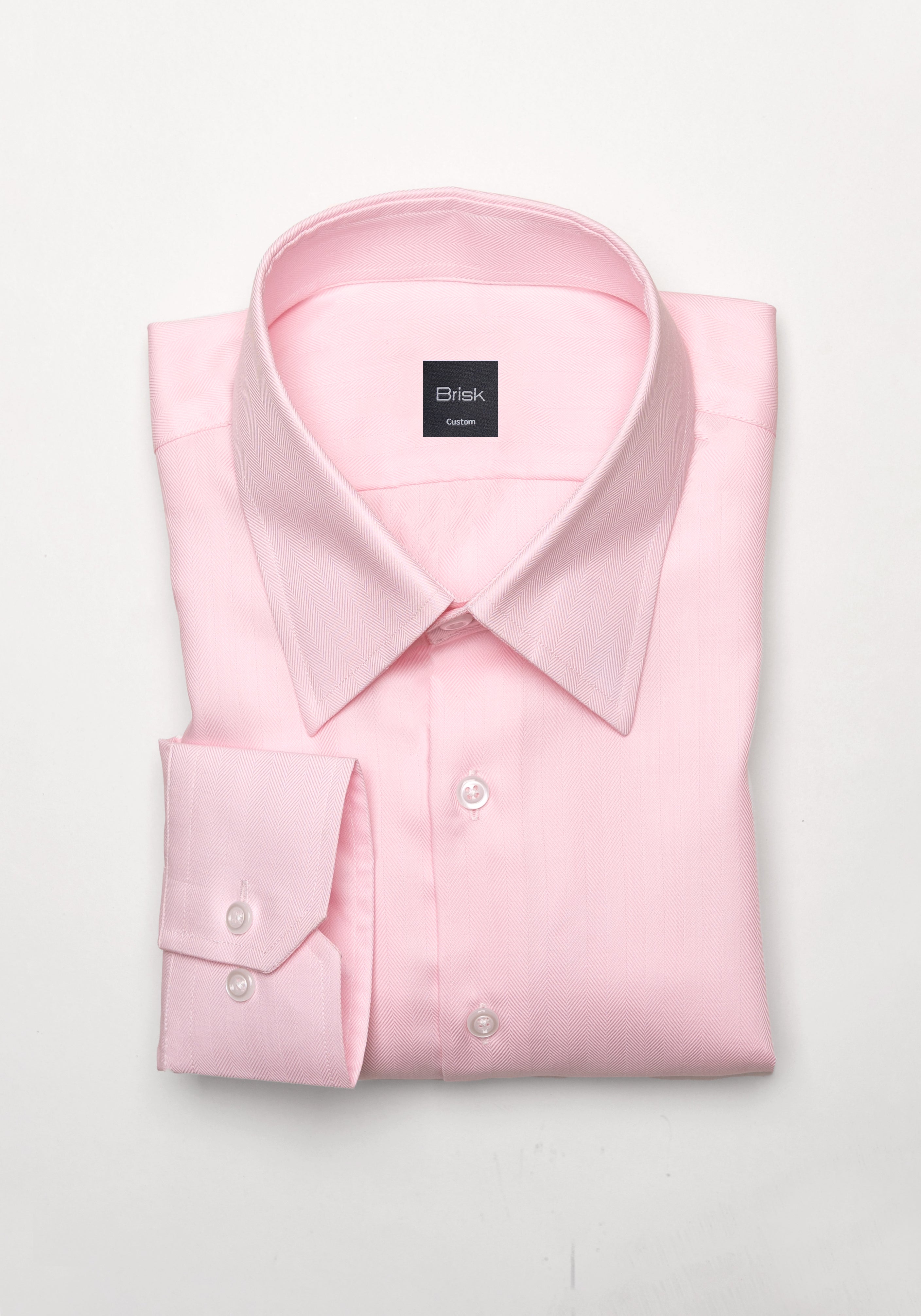 Egyptian Pastel Pink Herringbone Shirt Egyptian Pastel Pink Herringbone Shirt