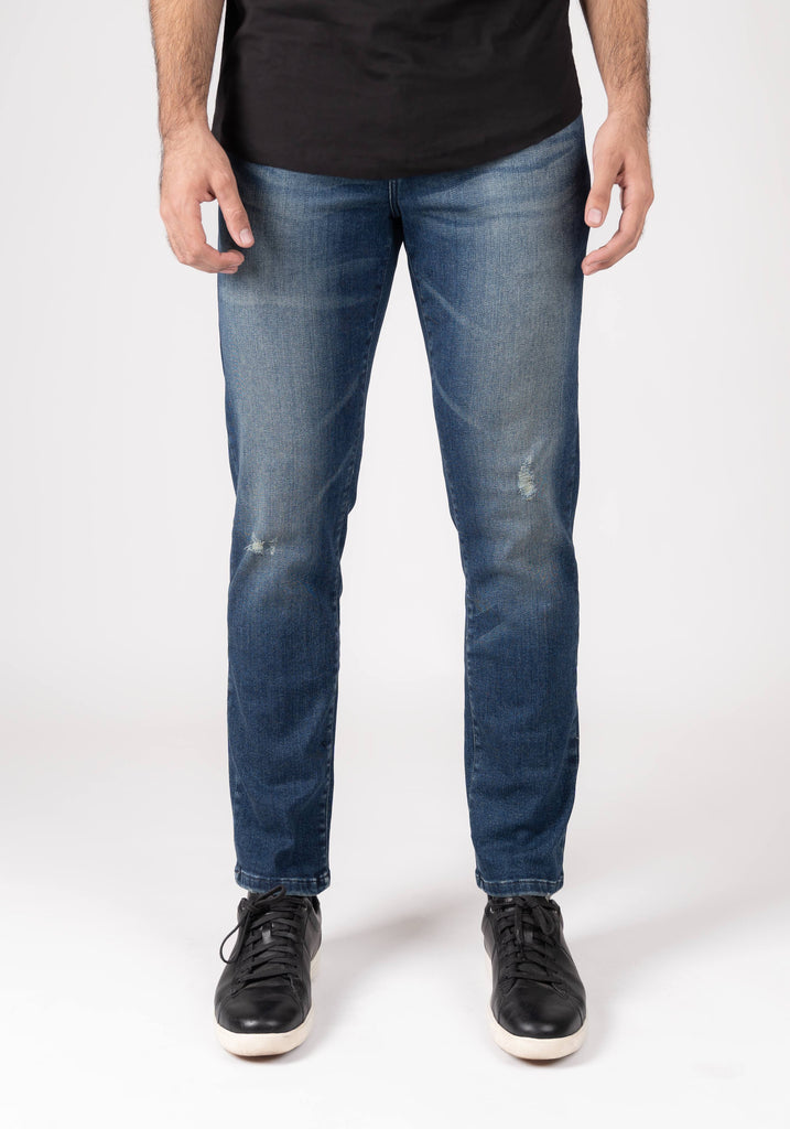 Dark Wash Tinted Slight Rip Slim Fit Jeans - Rotary