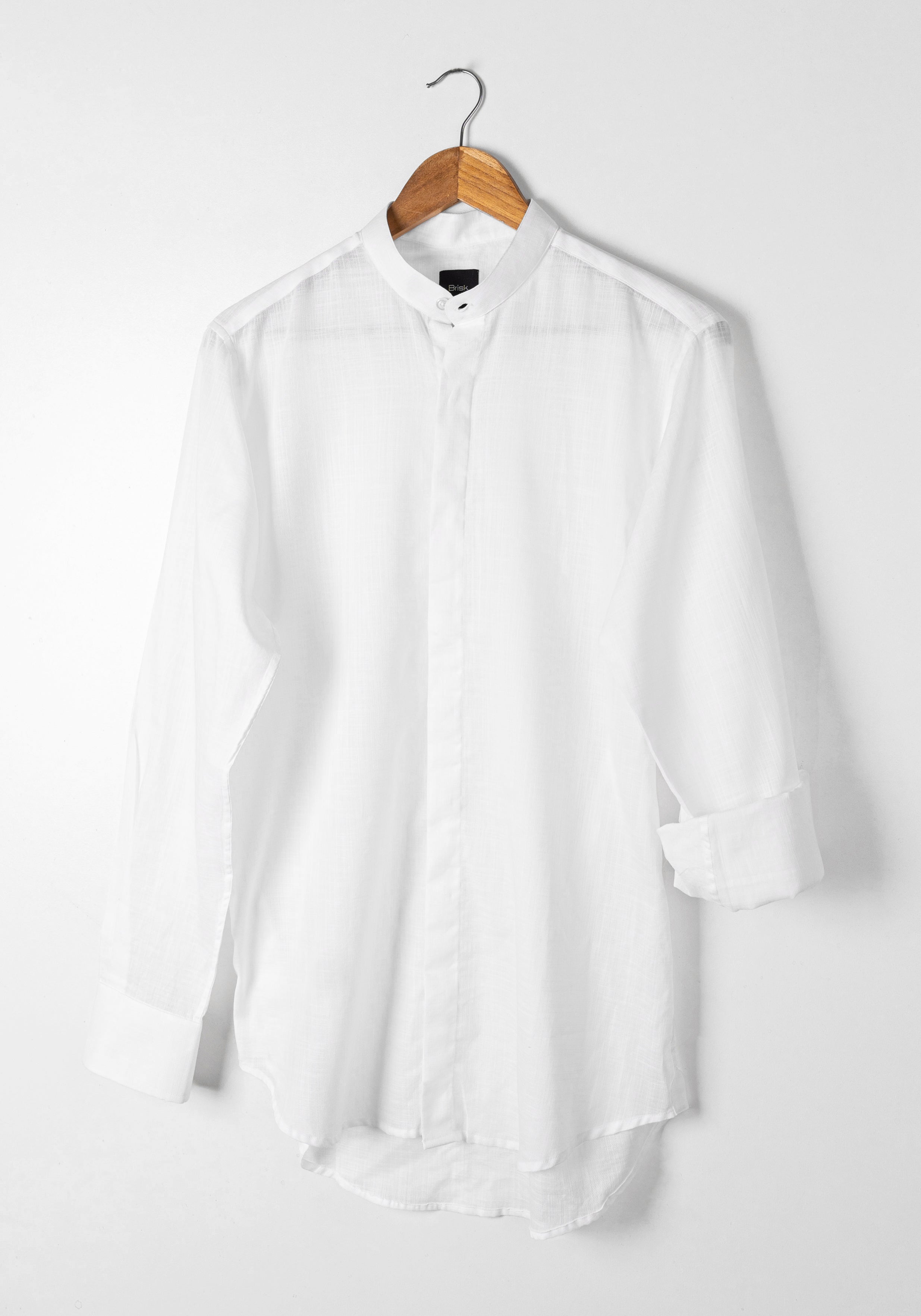 White Sheer Ultra Lightweight Summer Cotton Linen Shirt 17.5 / Modern White Sheer Ultra Lightweight Summer Cotton Linen Shirt 17.5 / Modern