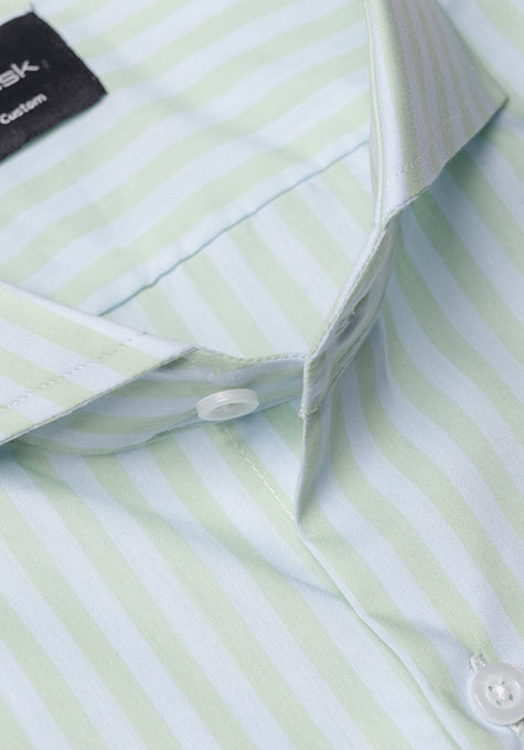 Light Weight Mint Green Tencel Stripes Shirt