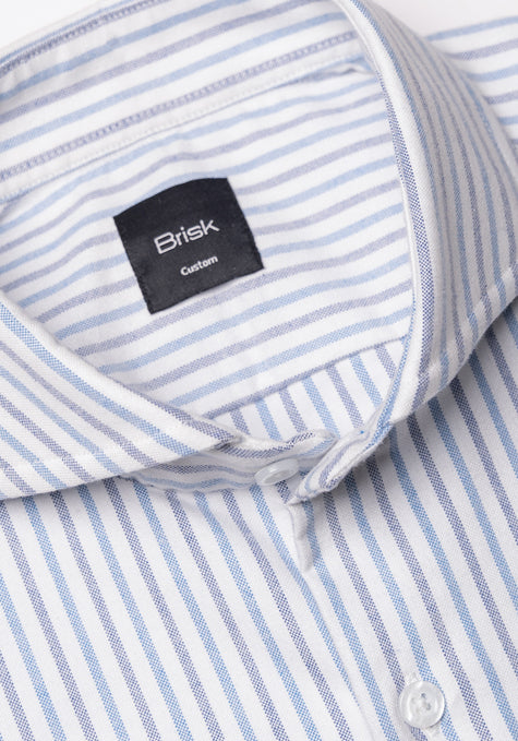 Dual Blue Oxford Stripes Shirt - Wrinkle Resistant1