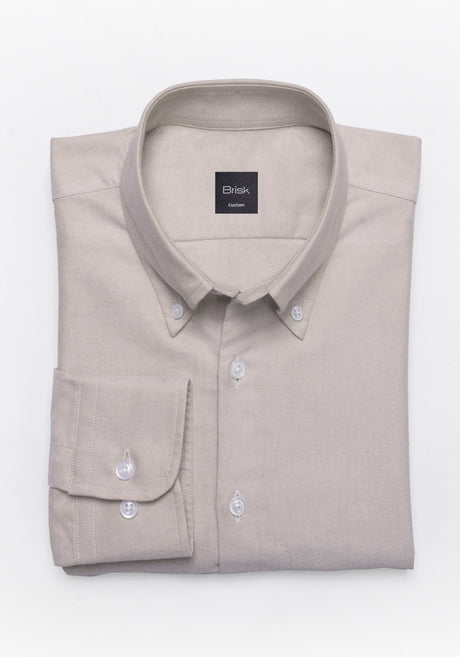 Beige Oxford Two-Ply Shirt
