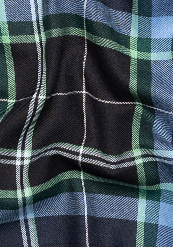 Black Blue Green Plaid Light-weight Flannel-1