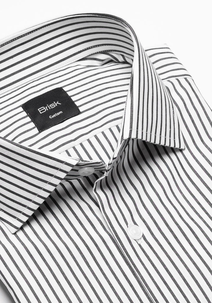 Black Comfort Stretch Stripes--Shirt