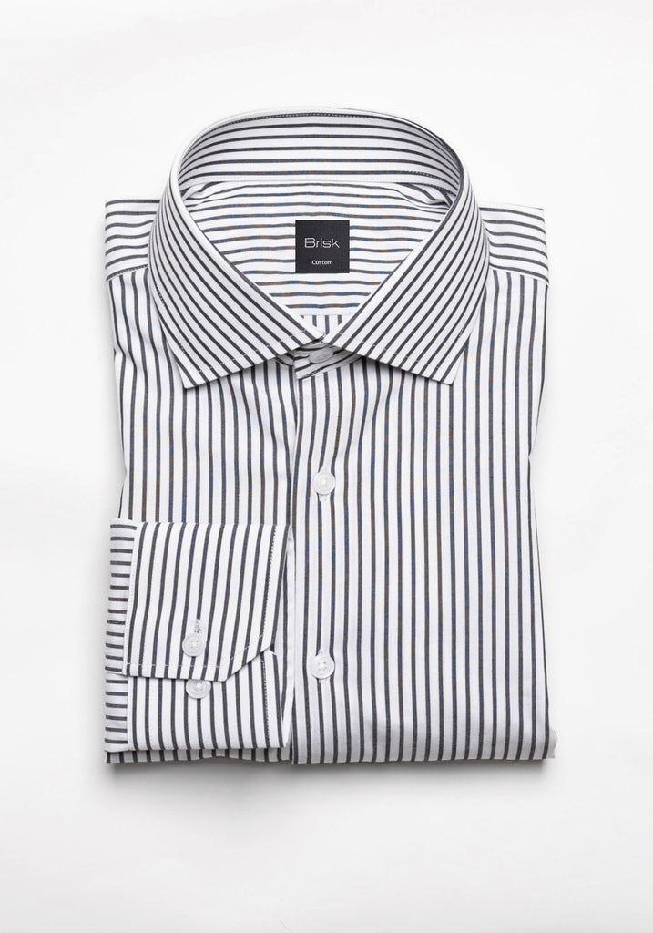 Black Comfort Stretch Stripes Shirt