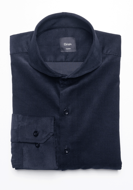 Black Fine Wale Corduroy Shirt