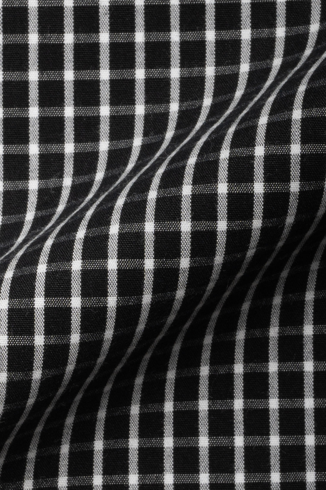 Black Grid Peached Wrinkle Resistant