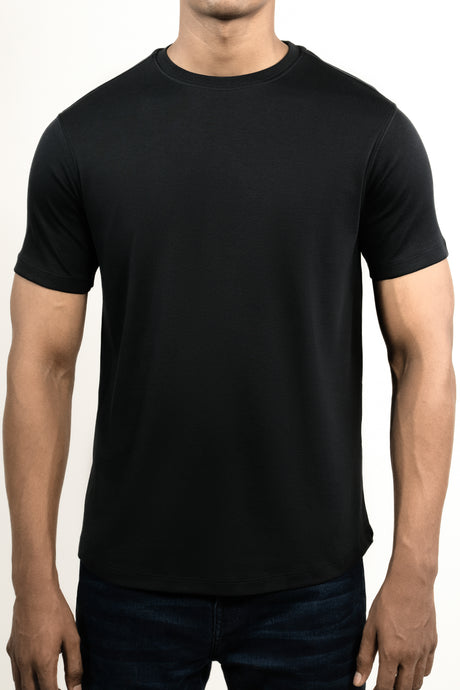Black Pima Cotton Crew T-Shirt