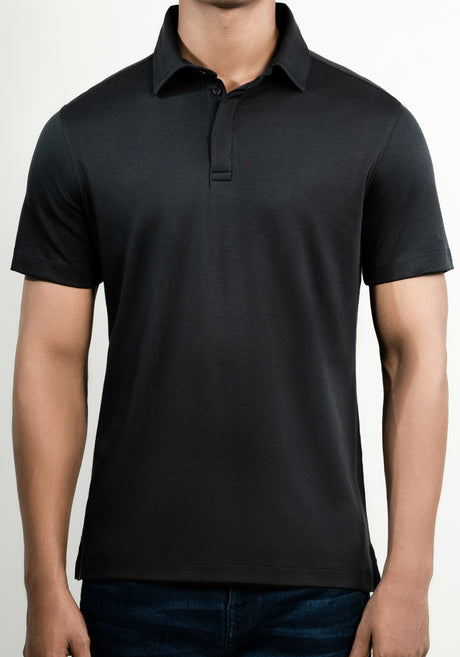 Black Pima Cotton Polo
