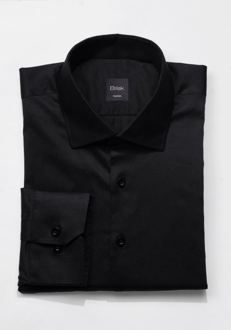 Black Stretch Sateen Shirt