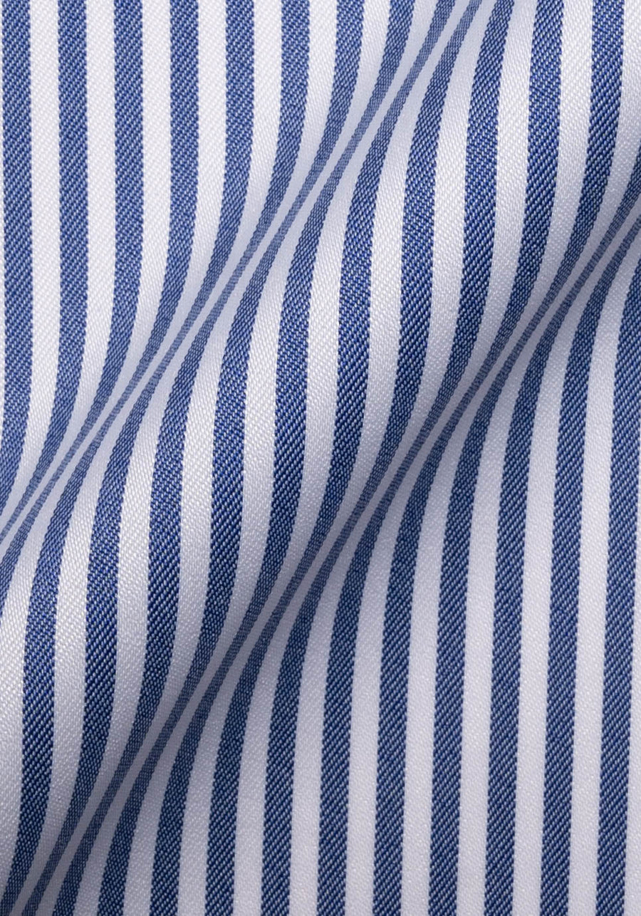 Blue Performance Stretch Stripes-Wrinkle Free
