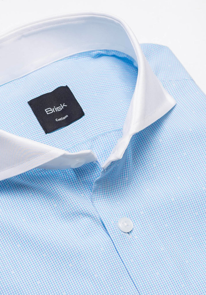 Blue Purple Dobby Grid Shirt