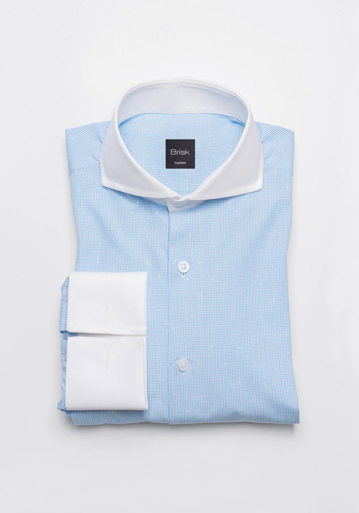 Blue Purple Dobby Grid Shirt