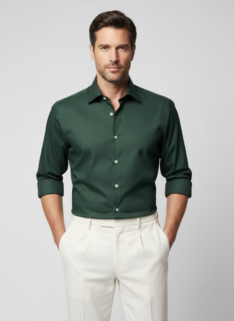 Bottle Green Egyptian Cotton Shirt