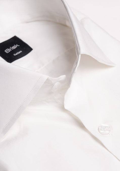 Egyptian White Light Weight 80's Poplin Shirt - Classic Collar