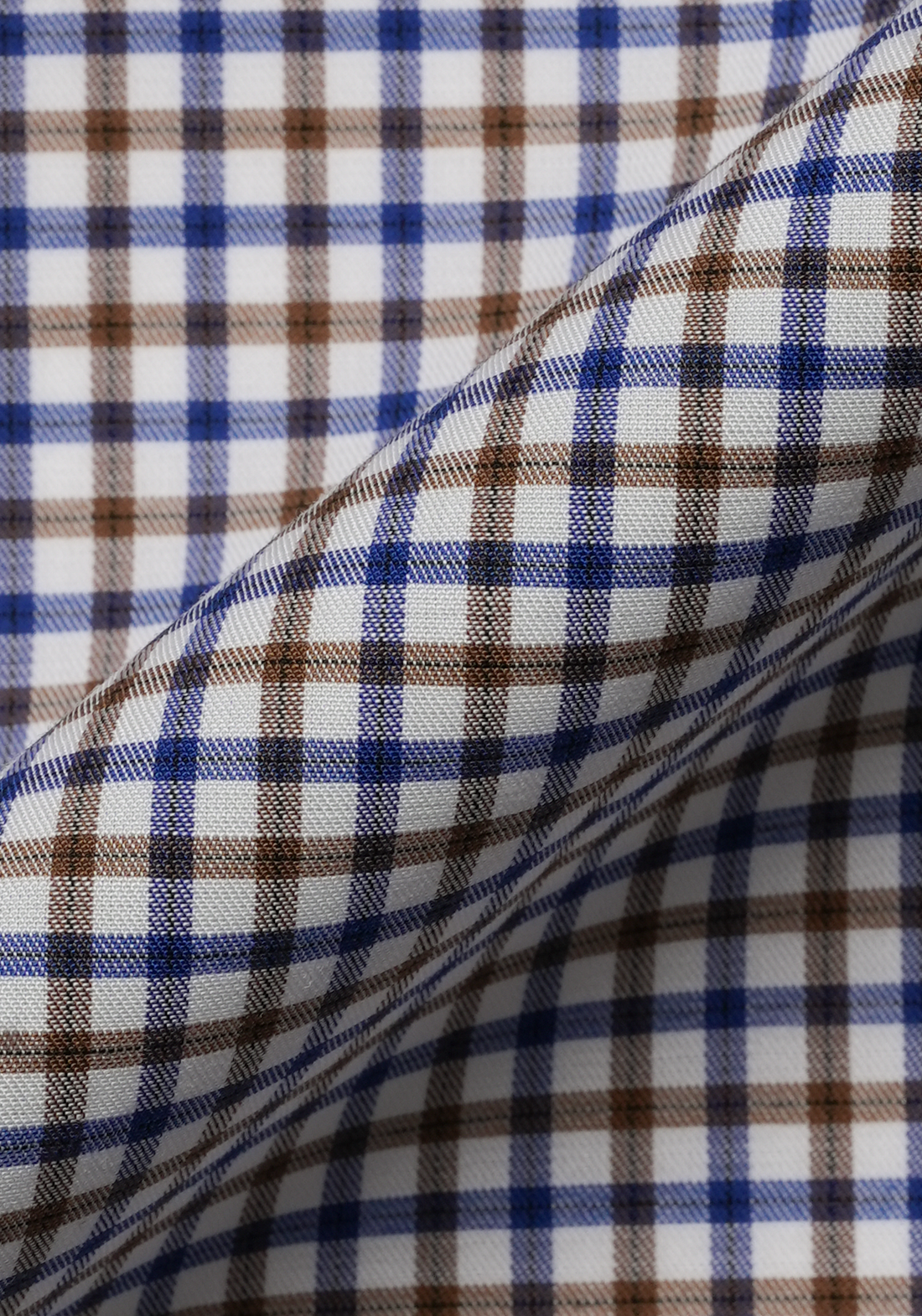 Brown Blue Tatersall Check - Easy Care