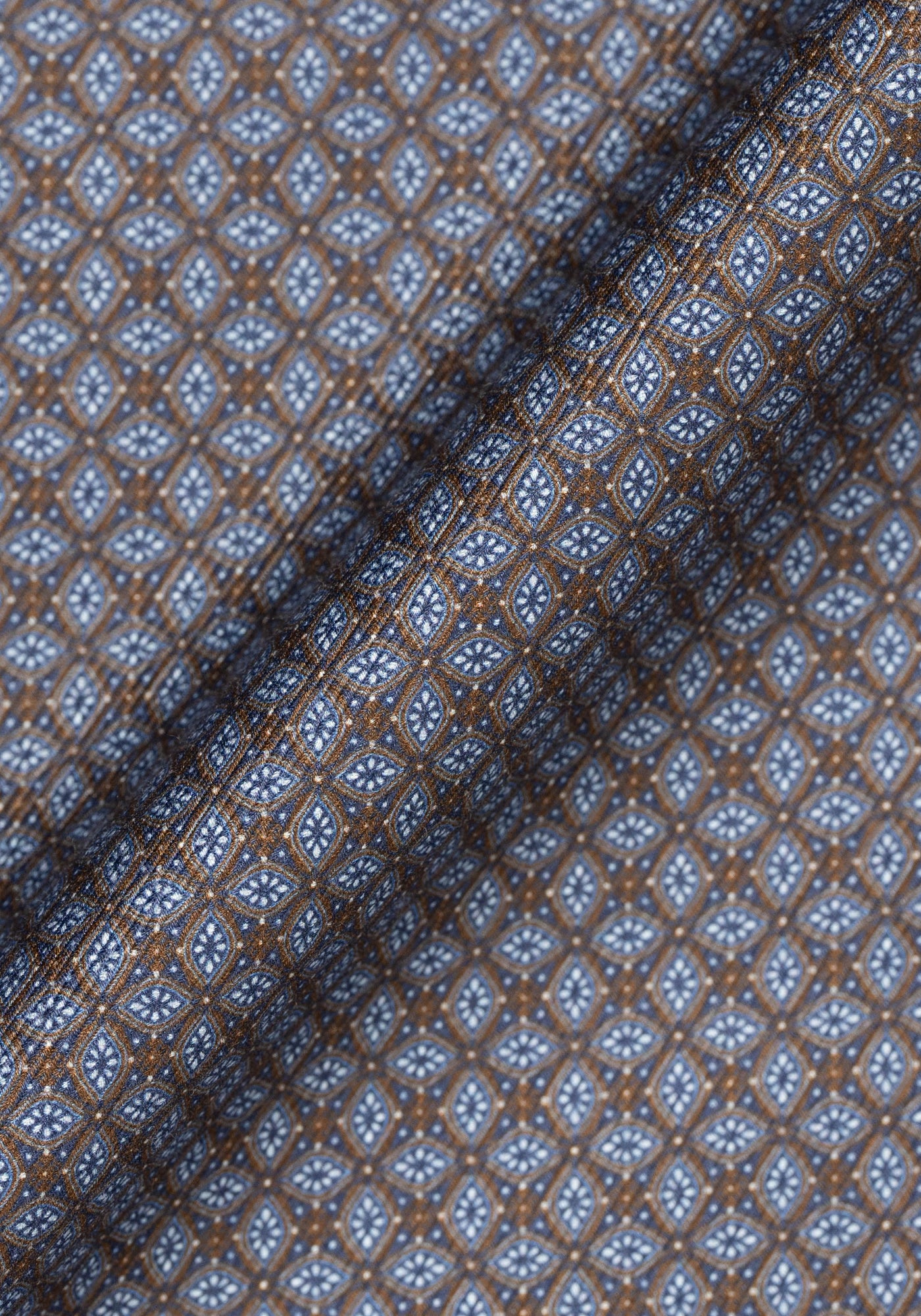 Brown Blue Twill Print-Easy Care