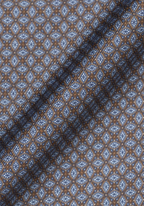 Brown Blue Twill Print-Easy Care