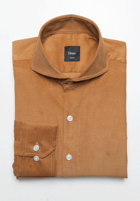 Camel Fine Wale Corduroy Shirt
