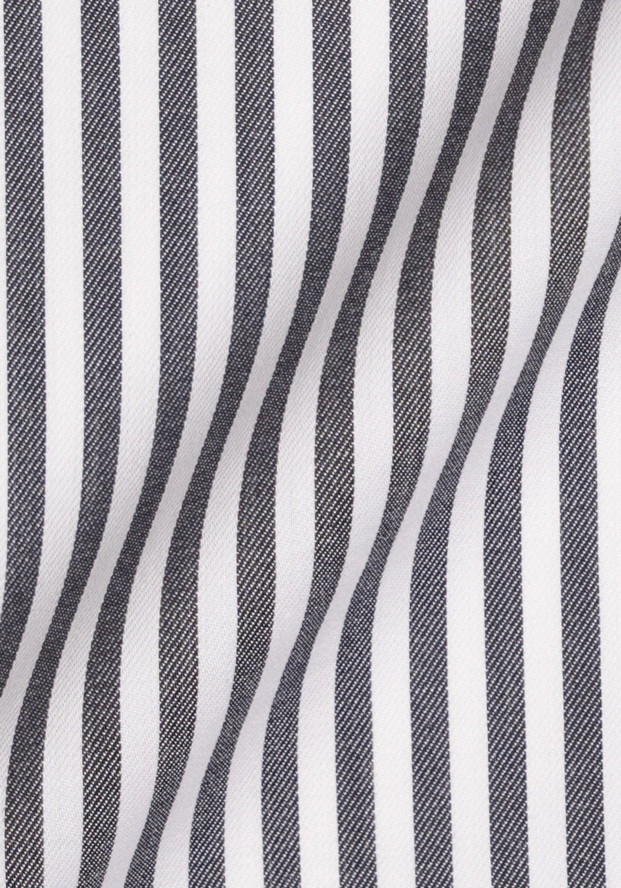 Charcoal Bengal Twill Stripes Pima Cotton - Wrinkle Resistant