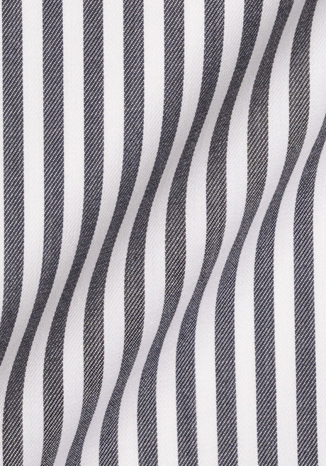 Charcoal Bengal Twill Stripes Pima Cotton - Wrinkle Resistant