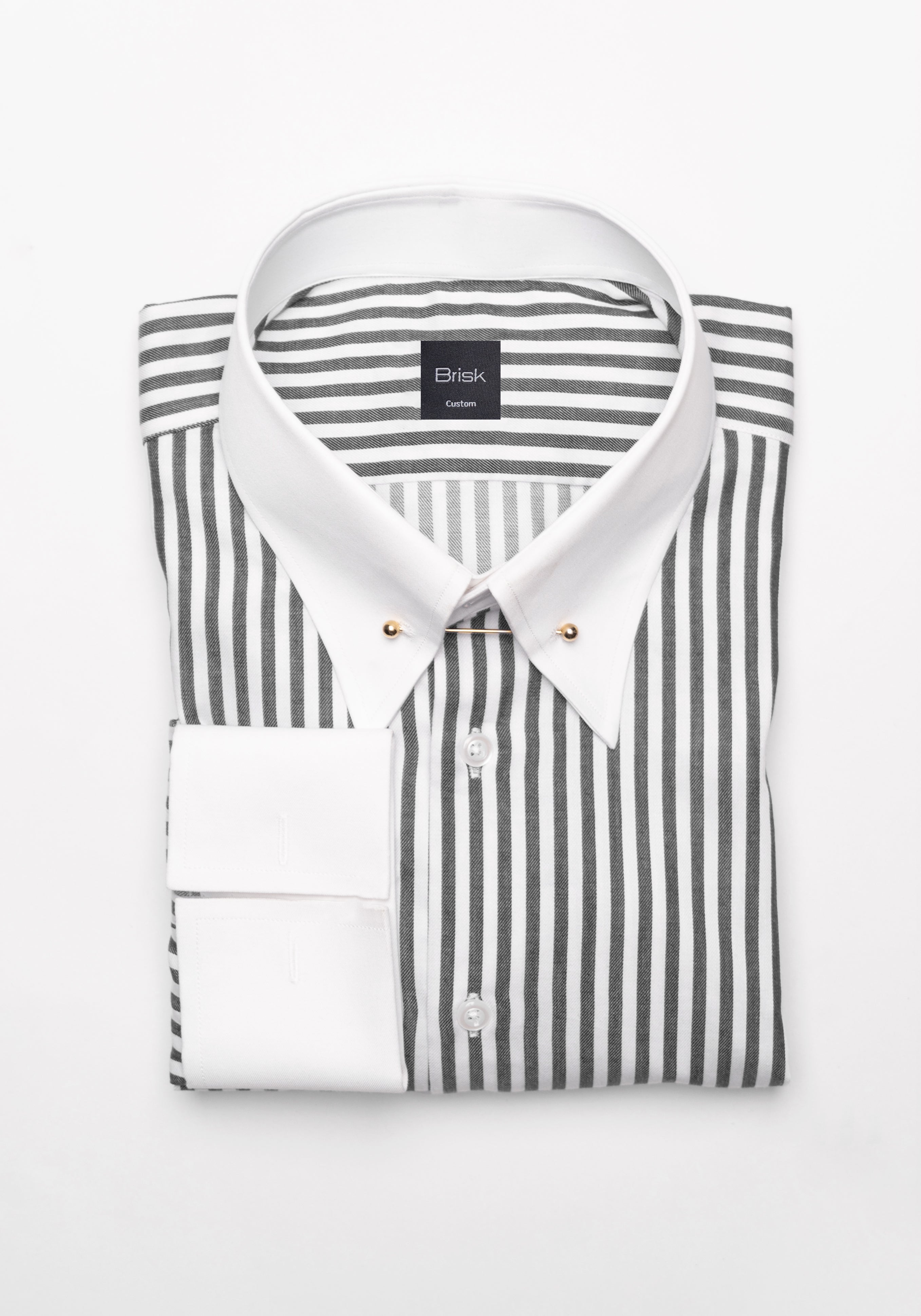 black and white french cuff dress shirt Fancy Black White Contrast Collar French Cuff Dress Shirt Tie Set AH621
