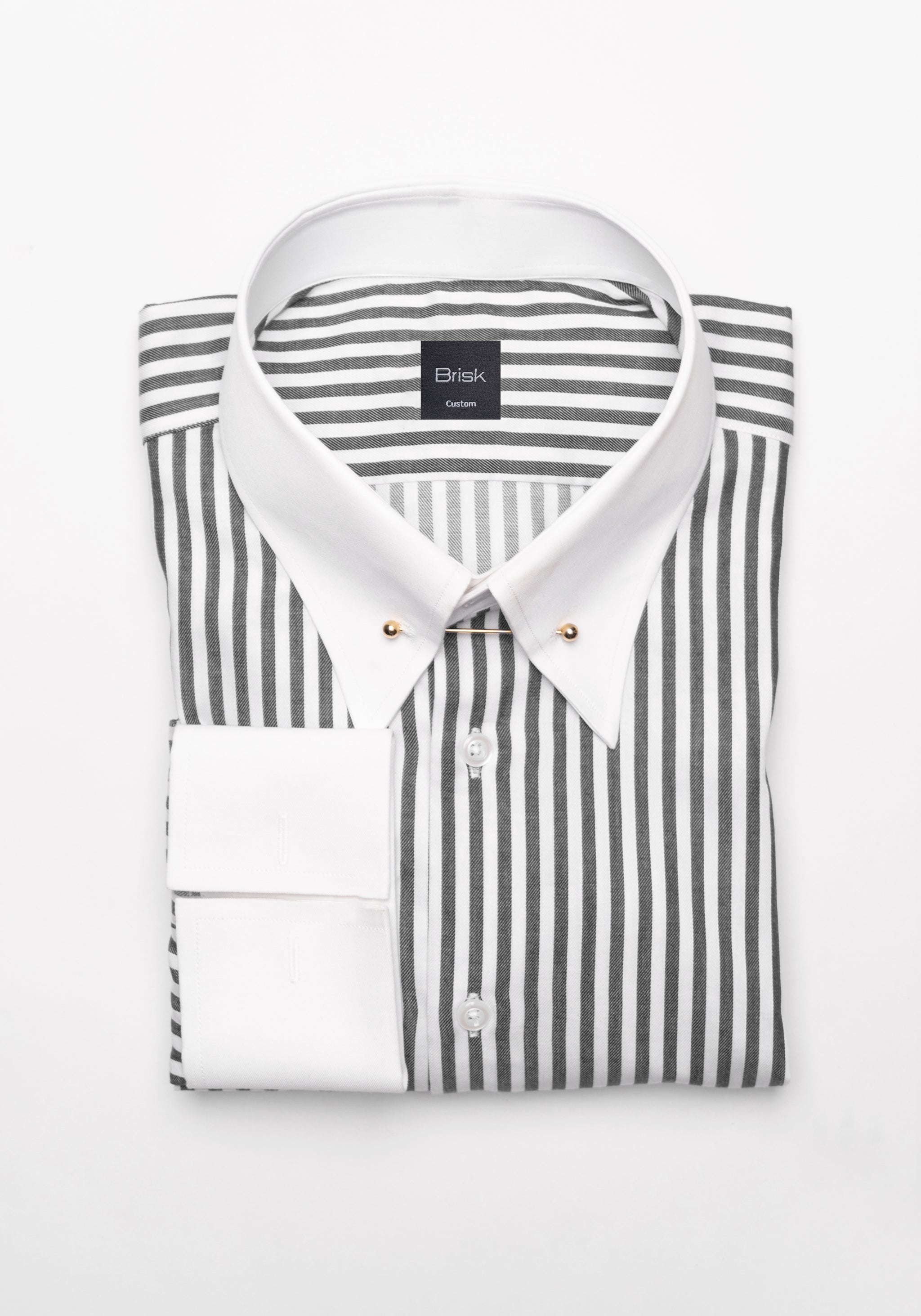 mens black and white striped dress shirt with white collar Solemare Madison Stripe Shirt, Black, Extra Large for Men