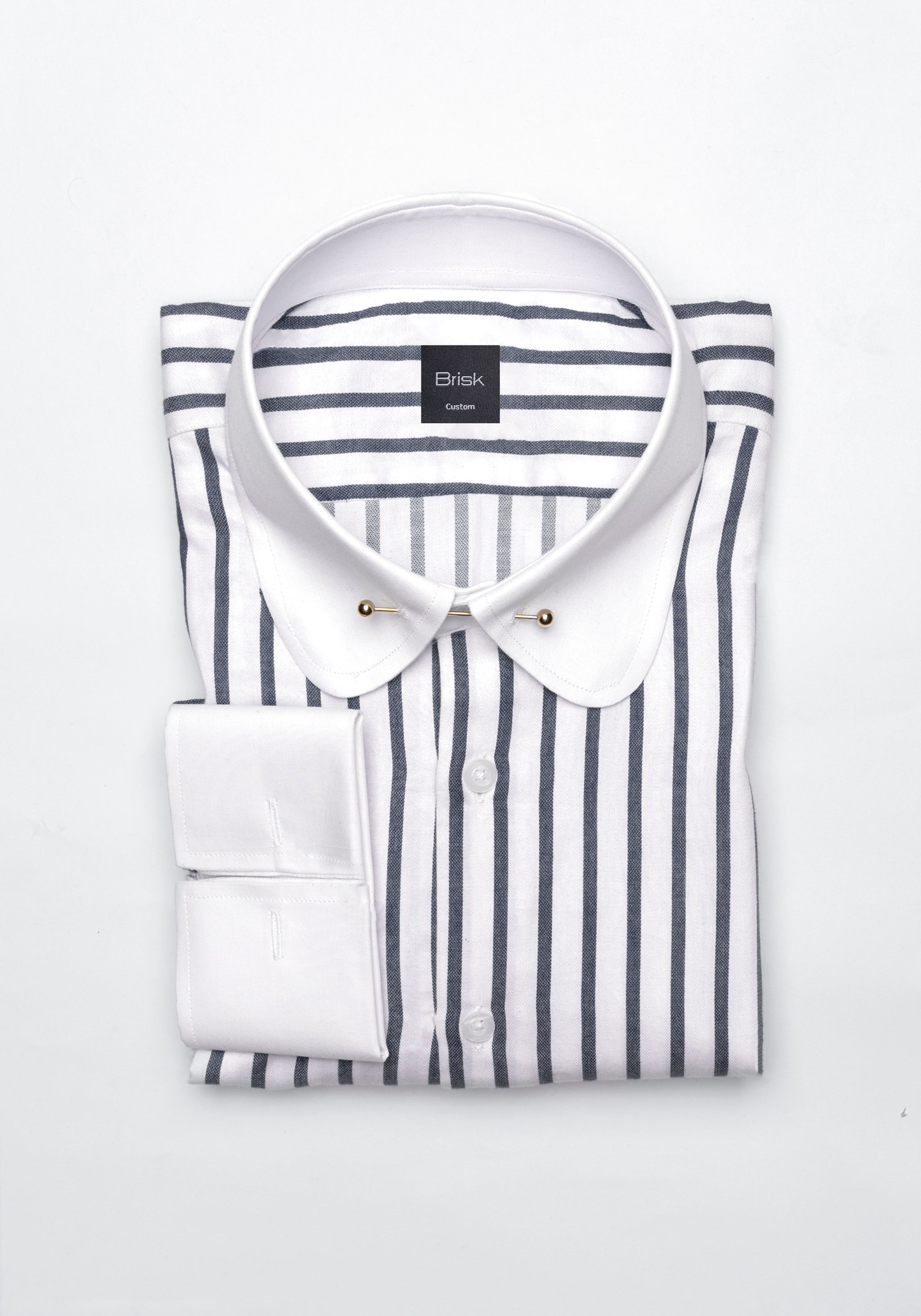 club pin collar dress shirt Black Wide Stripes formal occasions