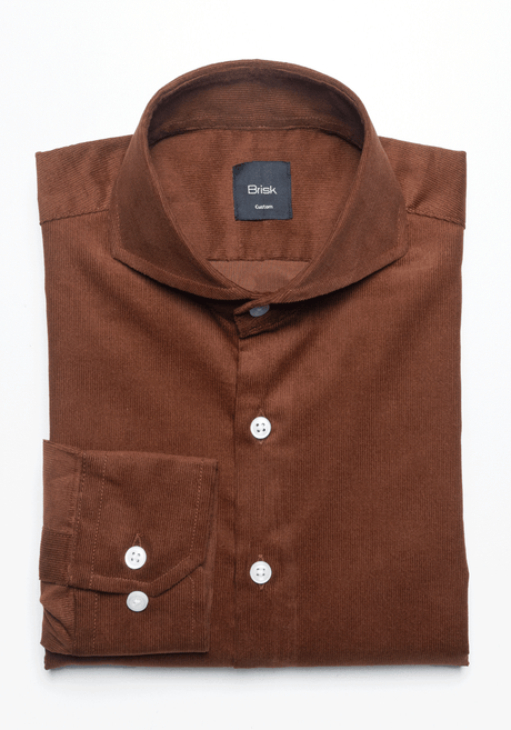 Chest Nut Brown Fine Wale Corduroy Shirt