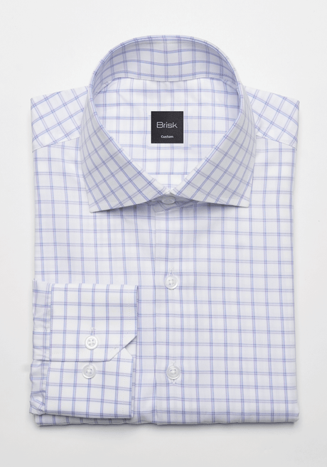 Classic Blue & Lavender Window Pane - Easy Care Shirt