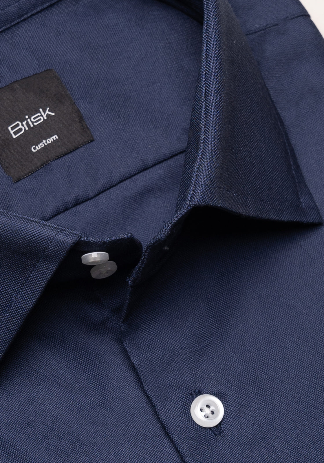Crisp Heavy Weight Navy Blue Oxford Pinpoint Double Button Collar Shirt Crisp Heavy Weight Navy Blue Oxford Pinpoint Double Button Collar Shirt