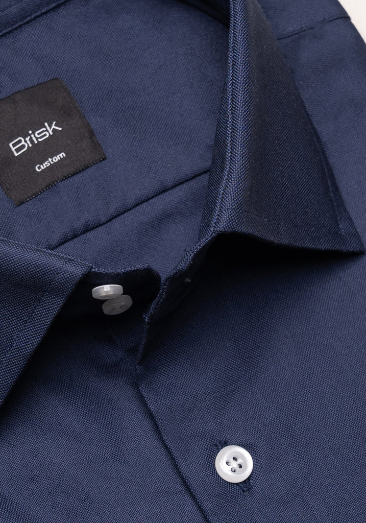 Crisp Navy Blue Oxford Pinpoint Shirt