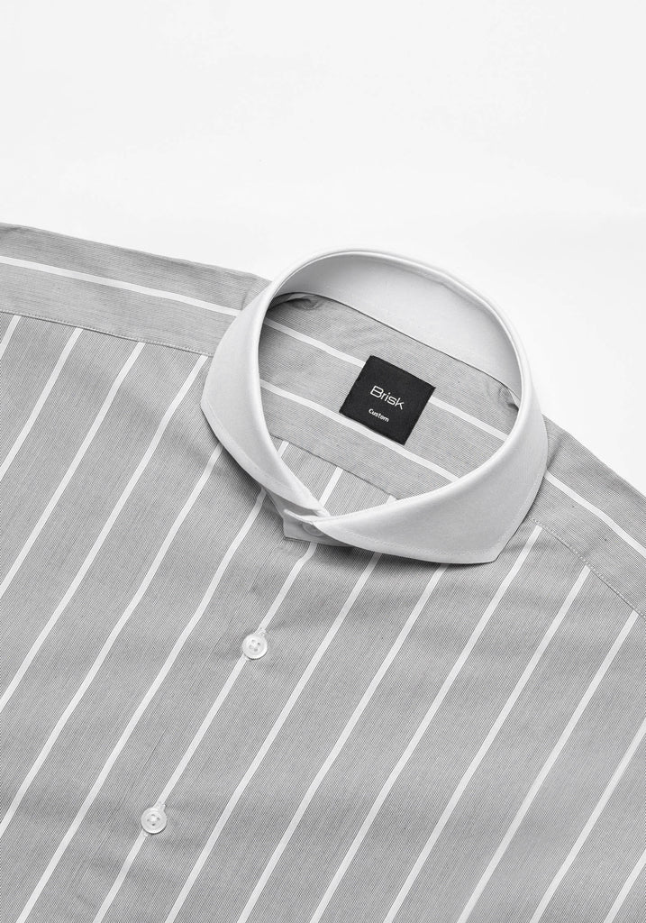 Crisp Grey-Bold-Stripes-Shirt