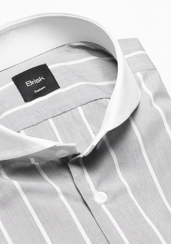 Crisp Grey Bold Stripes--Shirt