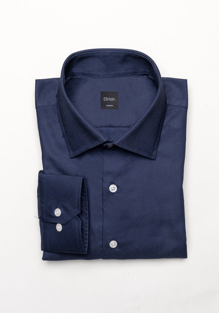 Crisp Navy Blue Oxford Pinpoint Shirt
