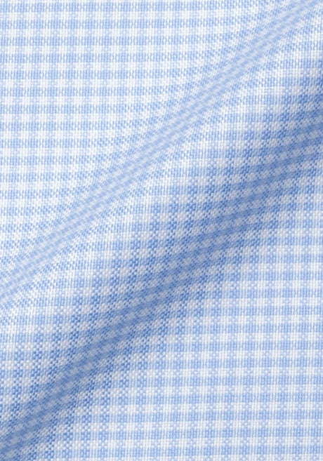 Crisp Sky Blue Gingham Pinpoint Shirt - Wrinkle Resistant