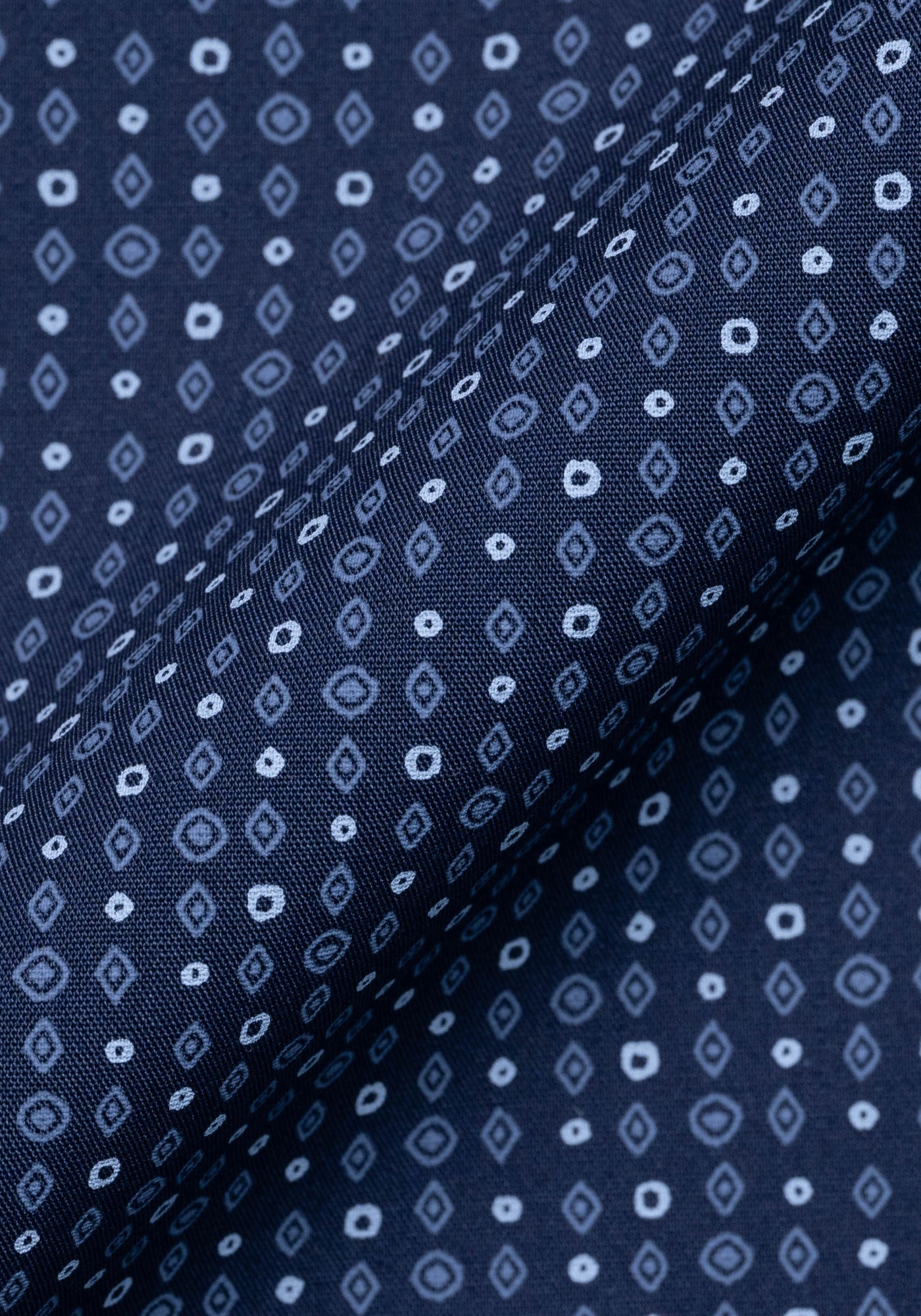 Navy Blue Print-Easy Care