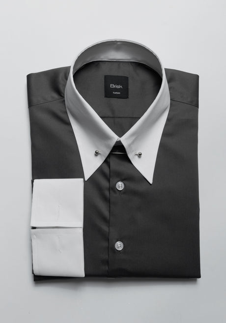 Dark Grey  Sateen Shirt