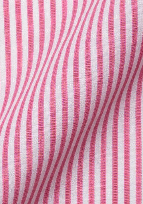 Close-up of pink and white striped fabric