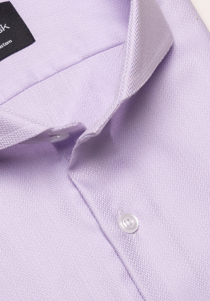 Egyptian Lilac Herringbone Shirt - Easy Care