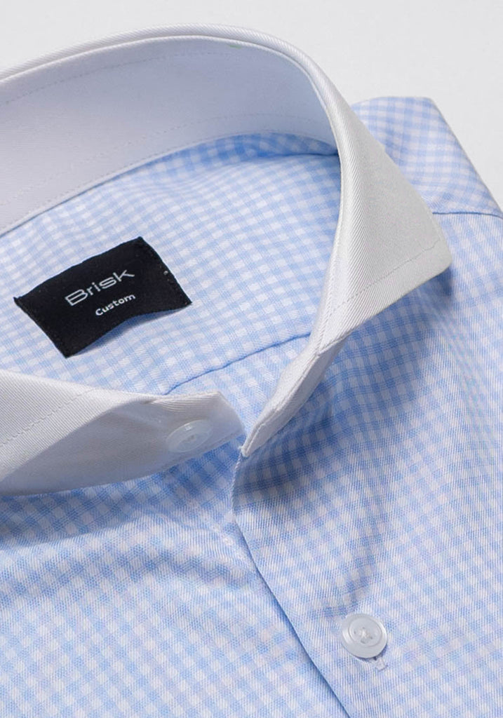 Egyptian Pastel Blue Gingham Shirt
