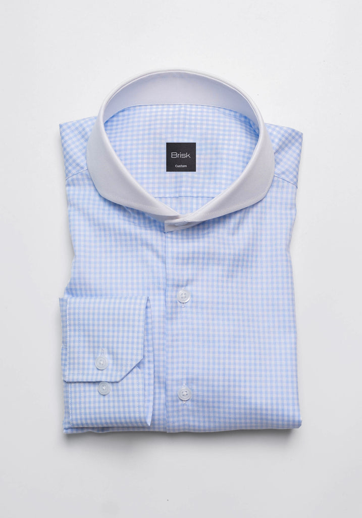 Egyptian Pastel Blue Gingham Shirt