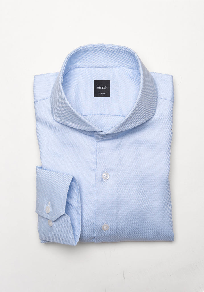 Egyptian Sky Blue Gloss Self Structured Shirt - Easy Care